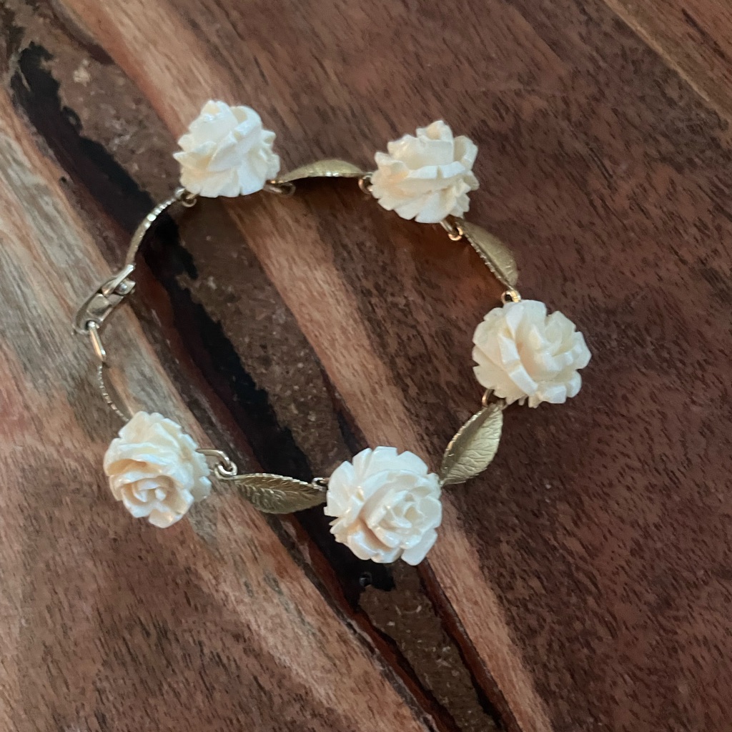 Vintage Mcm Krementz Carved Floral Tennis Bracelet 250$